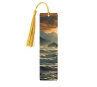 Mountains Meet The Sea Wooden Bookmark Perfect Decoration for Bookmarks Lovers Students Reading Book Club