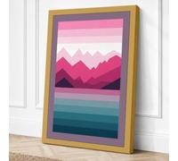 Mountains Meet Water Canvas Wall Art Print 18x12 Inch (46 x 30 cm)