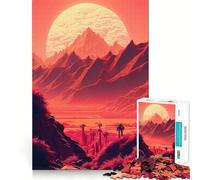 Mountains Moon Space 1000 Piece Jigsaw Puzzles for Adults Jigsaw Fine Logic Toy Quiet Fun Neat Edge Memorable Gift (50x75cm)