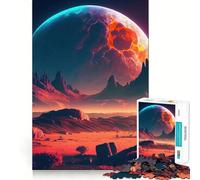 Mountains Moon Space 1000 Piece Jigsaw Puzzles for Teenagers Jigsaw Mind Puzzle Tension Relief Art Assembly Premium Gift (50x75cm)
