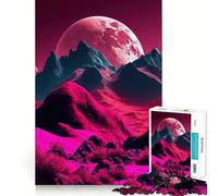 Mountains Moon Space 1000 Pieces Jigsaw Puzzles for Adults Clear Logic Toy Relaxing Fun Perfect Cut Elegant Gift (38x26cm)