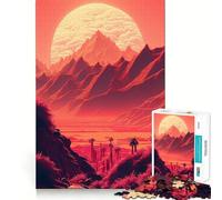 Mountains Moon Space 1000 Pieces Jigsaw Puzzles for Teenagers Improve Recall Quiet Hobby Exact Edge Birthday Gift (38x52cm)