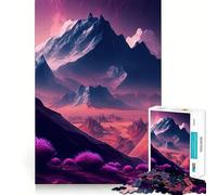 Mountains Moon Space 1000 Pieces Jigsaws Adults Puzzles Gifts Memory Upgrade Leisure Time Sharp Cut Wall Art Decor (38x26cm)