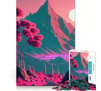 Mountains Moon Space Hard Jigsaw Puzzle for Adults 1000 Pieces Think Toy Peaceful Fun Clean Cut Fine Art Piece (38x26cm)
