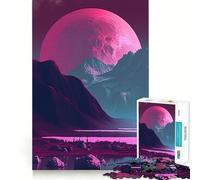 Mountains Moon Space Jigsaw Puzzles 1000 Piece for Teenagers Boost Recall Stress Free Tight Edge Wall Art Decor (38x26cm)