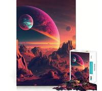Mountains Moon Space Jigsaw Puzzles for Adults 1000 Pieces Mind Skill Toy Slow Enjoy Design Assembly Lovely Gift (38x52cm)