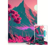 Mountains Moon Space Jigsaw Puzzles for Adults 1000 Pieces Mind Skill Toy Slow Enjoy Design Assembly Lovely Gift (38x52cm)