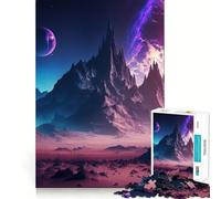Mountains Moon Space Jigsaw Puzzles for Teenagers 1000 Piece Mental Toy Leisure Fun Premium Cut Thoughtful Gift (38x52cm)