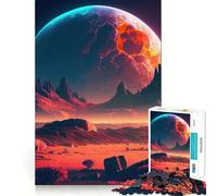 Mountains Moon Space Puzzles for Teenagers 1000 Piece Strengthen Memory Tension Relief Smooth Edge Xmas Surprise (38x52cm)