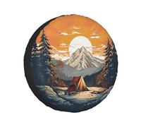 Mountains Nature Sunset Scenery Spare Tire Cover Wheel Protectors for Decoration and Weather Protection for Trailers Rv SUV Truck Campervan Travel Trailer 14" 15" 16" 17"