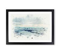 Mountains of Dushanbe in Tajikistan in Abstract Framed Print | A2 Black Framed Wall Art | Ready to Hang | Abstract Landscape Picture | Living Room Bedroom Lounge Office