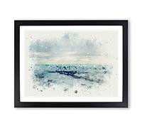 Mountains Of Dushanbe In Tajikistan In Abstract Modern Art Framed Print | A3 Black Framed Wall Art | Ready to Hang | Abstract Landscape Picture | Living Room Bedroom Lounge Office