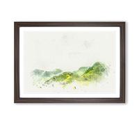 Mountains of The Lake District in Abstract Framed Print | A2 Walnut Framed Wall Art | Ready to Hang | Abstract Landscape Picture | Living Room Bedroom Lounge Office