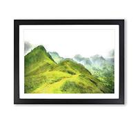 Mountains Of The Lake District Painting Modern Art Framed Wall Art Print, Ready to Hang Picture for Living Room Bedroom Home Office Décor, Black A4 (34 x 25 cm)