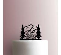 Mountains Our Adventure Continues - Acrylic Cake Topper 8 Inch Width/Purple