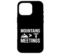 Mountains Over Meetings Office Ski Vacation Hiking Lover Case for iPhone 16 Pro