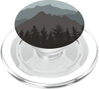 Mountains Peaks Abstract Outdoor Nature Landscape Gray Blue PopSockets PopGrip for MagSafe