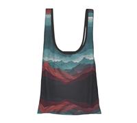 Mountains Print Foldable Reusable Grocery Bag Lightweight Shopping Tote for Groceries Travel Beach Eco-Friendly Compact Adventure Tote