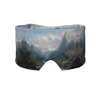 Mountains Print Sleep Eye Mask with Earmuffs - Block Out Light Contoured Night Blindfold Eye Sleeping Mask with Ear Cover for Men Women Side Sleeper Night Gift