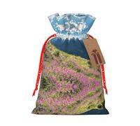 Mountains Printing 4.7x6.9 Inch Christmas Bag Drawstring Closure,For Christmas Anniversaries Birthdays