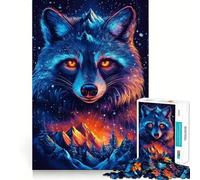 Mountains Raccoon Fire 1000 Piece Jigsaw Puzzles for Adults Memory Gain Peaceful Time Design Assembly Premium Gift (38x52cm)