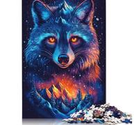Mountains Raccoon Fire Jigsaw Puzzles Puzzle for Adults Kids. 1000 Piece Whimsical Challenge Toy Educational Game Home Decoration for Adults& Kids Age 14 Years Up 1000pcs (75x50cm)