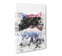 Mountains Reflecting In Montana Watercolour Canvas Print | Gallery Wrapped 30mm Frame Wall Art | 24x16 inches | Ready to Hang | Modern Landscape Picture | Living Room Bedroom Lounge Office