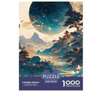 Mountains, Rivers And Pavilions Jigsaw Puzzles Puzzles for Adults Kids. 1000 Pieces Great Gifts Challenge Toy Educational Games Home Decoration for Educational Games Gifts 70x50cm/1000pcs