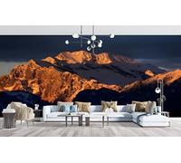Mountains & Rivers Wallpaper Scenery Photo Wallpaper Non-Woven Wall Mural Covering for Bedroom Living Room Hallway TV Background Wall Decor 200cm x 140cm (WxH) Black and Yellow -Ab24