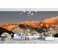 Mountains & Rivers Wallpaper Scenery Photo Wallpaper Non-Woven Wall Mural Covering for Bedroom Living Room Hallway TV Background Wall Decor 200cm x 140cm (WxH) Yellow and Grey -Ab23