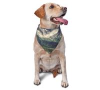 Mountains Scenery Dog Bandana Pet Scarf Accessories for Small Medium Dogs Cats Photo Prop, Triangle Pet Bandanas Adjustable Puppy Bib Washable Dog Kerchief Puppy Neckerchief