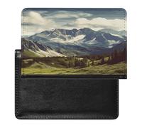 Mountains Scenery Passport Holder for Travel PU Leather Passport Book Card Holder Case Cute Passport Wallet Ultra Slim Passport Cover Passport Protector Case for Women Men