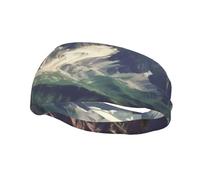 Mountains Scenery Sports Sweatband Head Bands for Women Men, Lightweight Breathable Non Slip Workout Headbands Hairband for Fitness Running Cycling Hiking Yoga