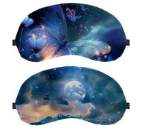 Mountains Starry Night Sky Clouds Moon 2-Pack Light-Blocking, Soft, Breathable Sleeping Masks Blindfold Sleep Masks