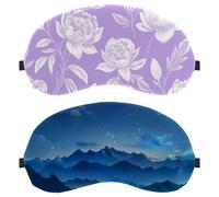 Mountains Starry Night Sky Moon Sparkle Universe 2-Pack Eye Patch and Eye Masks Set, Light-Blocking, Soft, Breathable Sleep Mask Kit