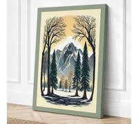 Mountains Through Trees Canvas Wall Art Print 30x20 Inch