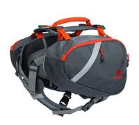 Mountainsmith K9 Dog Pack, Adjustable Chest and Back Harness Canine Backpack, Saddle Bags with Zippered Pockets for Camping, Travel, Outdoors, Backpacking, Hiking, Lava Red, Small