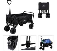 MOUNTALL Heavy Duty Folding Wagon With Large Wheel, Trolley Cart Outdoor Transport Trailer Foldable Outdoor Garden Utility Wagon Trolley