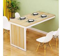 Mounted Convertible Foldable Wall-Mounted Table, Floating Desk, Space Saving Fold Up Workstation for Small Space, Home Office/Laundry/Bar/Kitchen/Dining Room(Teak-White,80 * 60cm/31 * 24in)