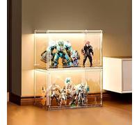 Mounted Display Cabinet for Collectibles,Flip Front Picture Storage Organizer, Dust Proof Modern Home Decor for Art, Shoes, LEGO(2-tier storage)