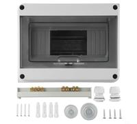 -Mounted Distribution Box for 8 Modules, IP65 Waterproof Electrical Enclosure with Transparent Cover, 200 x 155 x 95 mm for Outdoor and Indoor Use