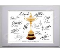 MOUNTED EUROPEAN RYDER CUP WINNERS 2012 FULL SQUAD TEAM SIGNED 12X8 INCH MOUNT WITH PRINTED AUTOGRAPHS PHOTO PRINT PHOTOGRAPH AUTOGRAPHED POSTER GIFT PRESENT XMAS CHRISTMAS BIRTHDAY NEW FOR 2012-2013 EURO LUKE DONALD RORY MCILROY GRAEME MCDOWELL