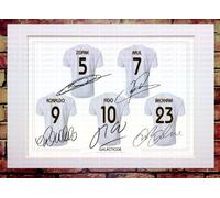 Mounted Galacticos Raul Luis Figo David Beckham Zinedine Zidane Ronaldo Real Madrid Signed A4 Mount With Printed Gift Present Birthday New