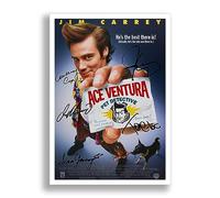 Mounted Gifts Ace Ventura Pet Detective Cast Signed A4 Poster Photo Print Framed Autograph Gift Movie Film (A4 POSTER ONLY)