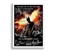 Mounted Gifts Batman The Dark Knight Rises Cast Signed A4 Poster Photo Print Framed Autograph Gift Movie Film (A4 Poster only)