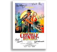 Mounted Gifts Crocodile Dundee Movie Cast Signed A4 Poster Photo Print Framed Autograph Gift 1986 Film (A3 Poster Only)