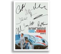 Mounted Gifts Ford V Ferrari Cast Signed A4 Poster Photo Print Framed Autograph Gift Movie Film Le Mans 66 (A3 Poster Only)