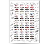 Mounted Gifts Formula One All World Drivers Champions Drivers 1950-2025 Season Signed Poster Print Framed Picture Photo Autograph Gift F1 Cars (A2 POSTER ONLY)