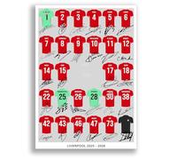 Mounted Gifts Liverpool Team Squad 2025-2026 Signed Poster Print Framed Picture Photo Autograph Gift 25/26 Mo Salah Van Dijk Wirtz Ekitike Isak (A4 Squad Poster)