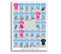 Mounted Gifts Manchester City Team Squad 2025-2026 Signed Poster Print Framed Picture Photo Autograph Gift 25/26 Haaland Marmoush Cherki Foden Donnarumma (A4 Squad Poster)